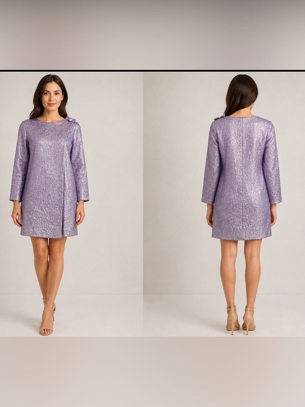 Balenciaga Chic Lavender metallic Long Sleeve coat, S